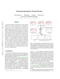 Wasserstein Introspective Neural Networks