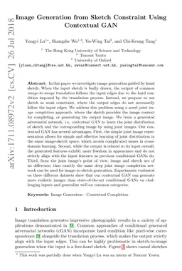 Image Generation from Sketch Constraint Using Contextual GAN