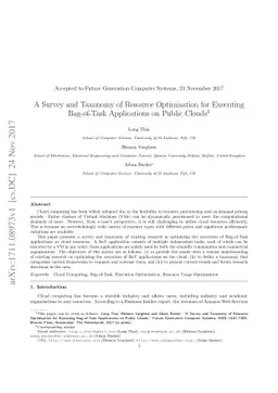 A Survey and Taxonomy of Resource Optimisation for Executing Bag-of-Task
  Applications on Public Clouds