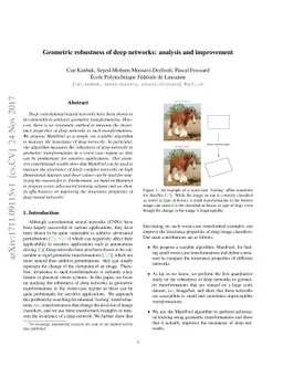 Geometric robustness of deep networks: analysis and improvement