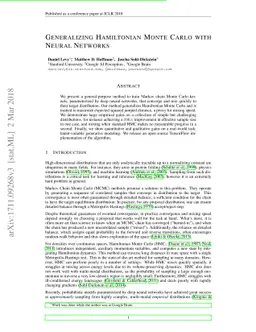 Generalizing Hamiltonian Monte Carlo with Neural Networks
