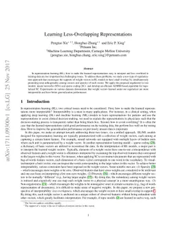 Learning Less-Overlapping Representations