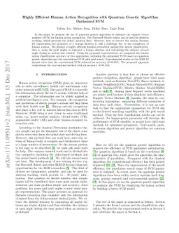 Highly Efficient Human Action Recognition with Quantum Genetic Algorithm
  Optimized Support Vector Machine