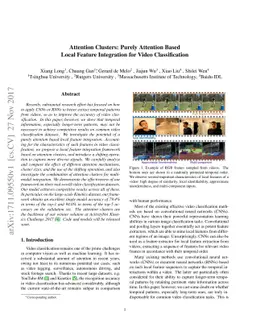 Attention Clusters: Purely Attention Based Local Feature Integration for
  Video Classification