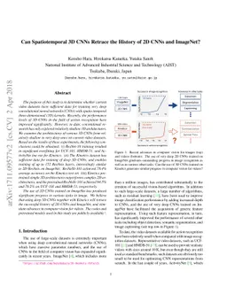 Can Spatiotemporal 3D CNNs Retrace the History of 2D CNNs and ImageNet?