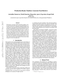 Production Ready Chatbots: Generate if not Retrieve