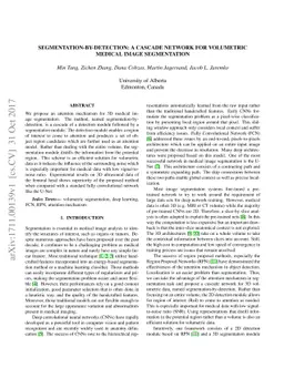 Segmentation-by-Detection: A Cascade Network for Volumetric Medical
  Image Segmentation