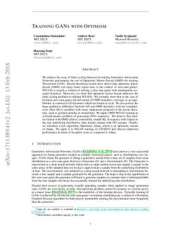 Training GANs with Optimism