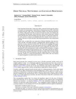 Deep Neural Networks as Gaussian Processes