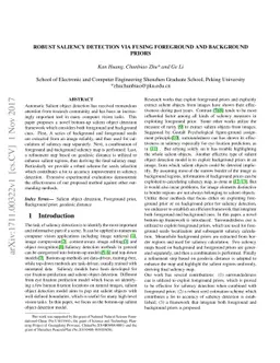 Robust Saliency Detection via Fusing Foreground and Background Priors
