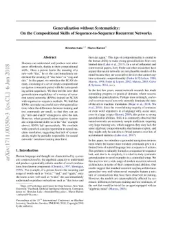 Generalization without systematicity: On the compositional skills of
  sequence-to-sequence recurrent networks