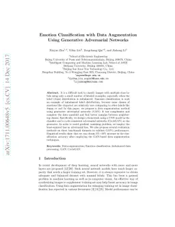 Data Augmentation in Emotion Classification Using Generative Adversarial
  Networks