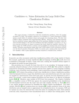 Candidates vs. Noises Estimation for Large Multi-Class Classification
  Problem