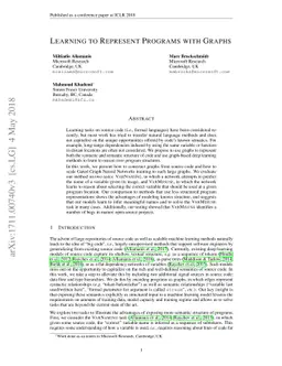 Learning to Represent Programs with Graphs