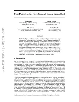 Does Phase Matter For Monaural Source Separation?