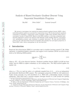 Analysis of Biased Stochastic Gradient Descent Using Sequential
  Semidefinite Programs