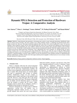 Dynamic FPGA Detection and Protection of Hardware Trojan: A Comparative
  Analysis