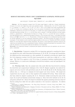 Robust Decoding from 1-Bit Compressive Sampling with Least Squares