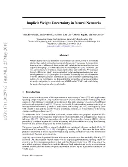Implicit Weight Uncertainty in Neural Networks