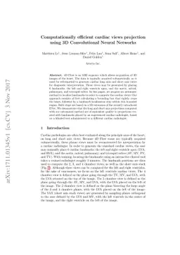 Computationally efficient cardiac views projection using 3D
  Convolutional Neural Networks