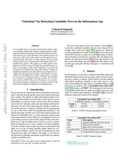 "Attention" for Detecting Unreliable News in the Information Age