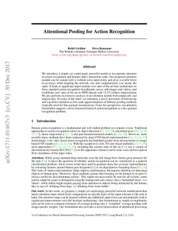 Attentional Pooling for Action Recognition