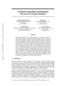 Stochastic Submodular Maximization: The Case of Coverage Functions