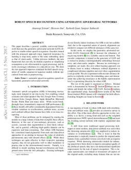 Robust Speech Recognition Using Generative Adversarial Networks