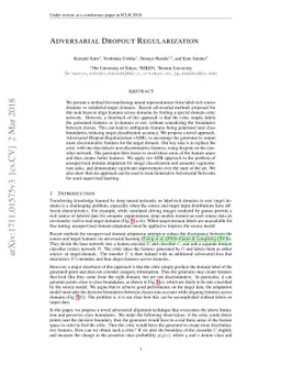 Adversarial Dropout Regularization