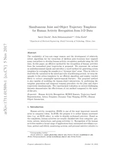 Simultaneous Joint and Object Trajectory Templates for Human Activity
  Recognition from 3-D Data