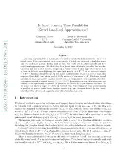 Is Input Sparsity Time Possible for Kernel Low-Rank Approximation?