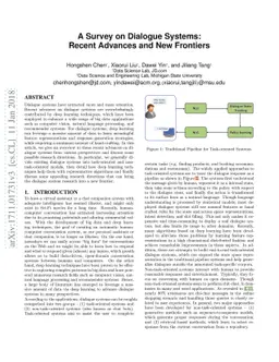 A Survey on Dialogue Systems: Recent Advances and New Frontiers