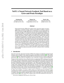 NeST: A Neural Network Synthesis Tool Based on a Grow-and-Prune Paradigm