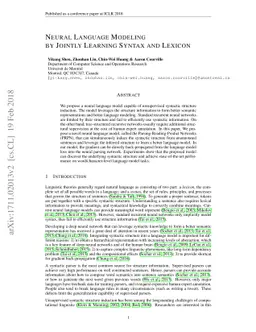 Neural Language Modeling by Jointly Learning Syntax and Lexicon