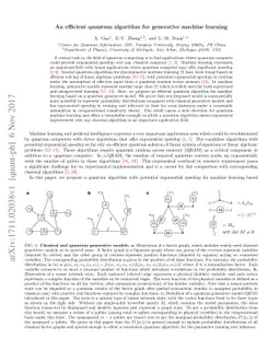 An efficient quantum algorithm for generative machine learning