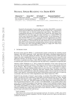 Neural Speed Reading via Skim-RNN
