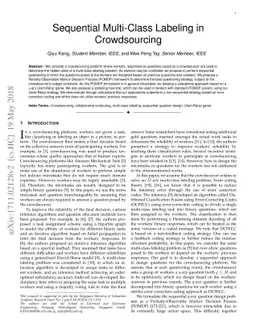 Sequential Multi-Class Labeling in Crowdsourcing