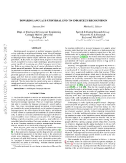 Towards Language-Universal End-to-End Speech Recognition