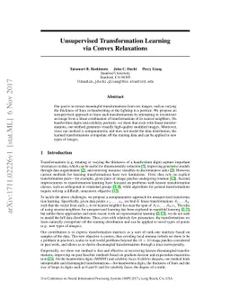 Unsupervised Transformation Learning via Convex Relaxations