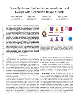 Visually-Aware Fashion Recommendation and Design with Generative Image
  Models