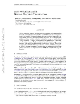 Non-Autoregressive Neural Machine Translation