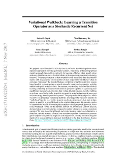 Variational Walkback: Learning a Transition Operator as a Stochastic
  Recurrent Net