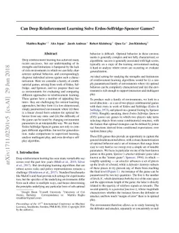 Can Deep Reinforcement Learning Solve Erdos-Selfridge-Spencer Games?