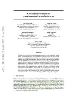 Cortical microcircuits as gated-recurrent neural networks