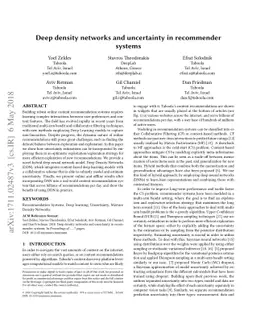 Deep density networks and uncertainty in recommender systems