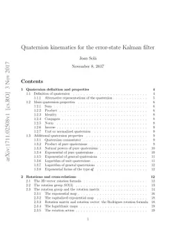 Quaternion kinematics for the error-state Kalman filter