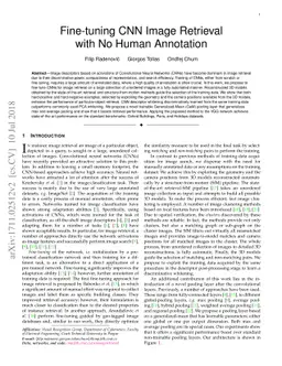 Fine-tuning CNN Image Retrieval with No Human Annotation