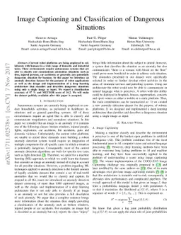 Image Captioning and Classification of Dangerous Situations
