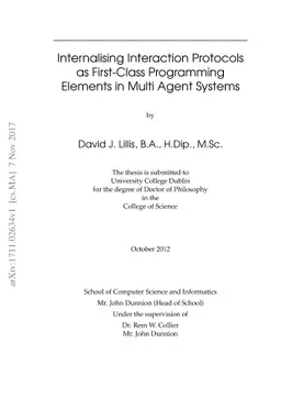 Internalising Interaction Protocols as First-Class Programming Elements
  in Multi Agent Systems