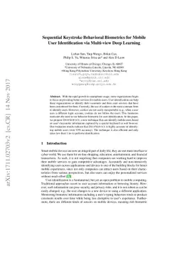 Sequential Keystroke Behavioral Biometrics for Mobile User
  Identification via Multi-view Deep Learning